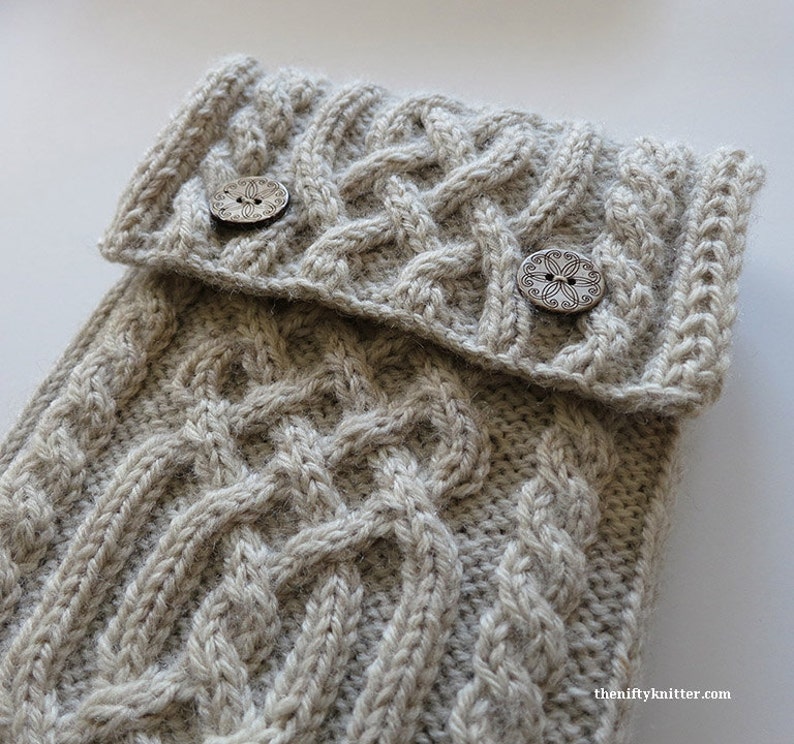 Celtic Knot Tablet Case Knitting Pattern Mini Tablet Case ENGLISH ONLY, PDF Download image 1