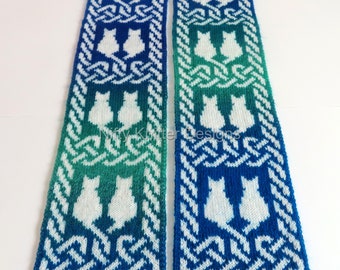 Elegant Celtic Cat Scarf Knitting Pattern - Celtic Cat Scarf [ENGLISH ONLY]