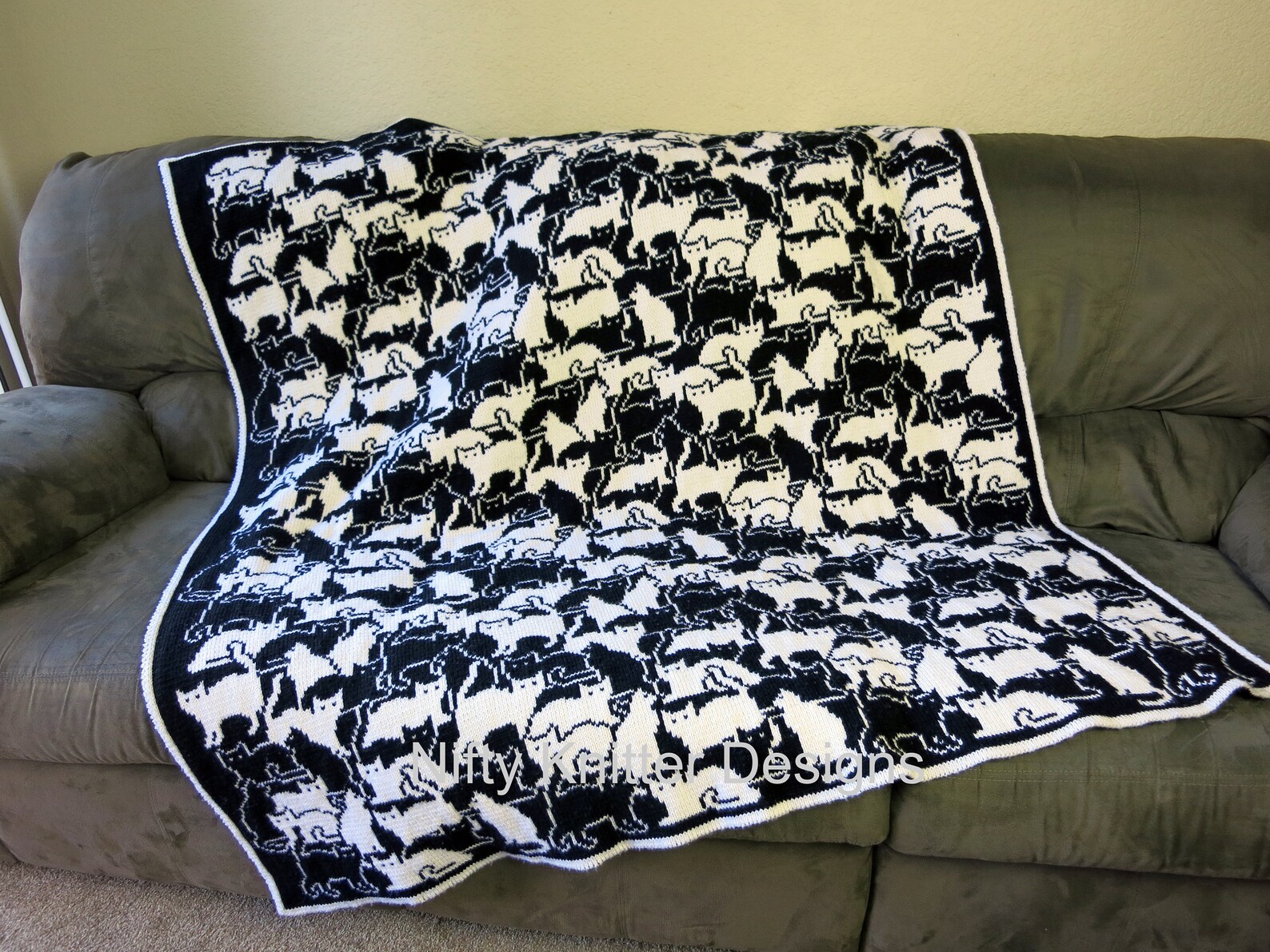 Cute Cat Blanket Knitting Pattern Baby Throw Herding Cats - Etsy