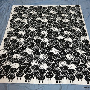 Cute Sheep Blanket Knitting Pattern, Baby, Throw Counting Sheep Blanket ENGLISH ONLY, PDF Download image 7