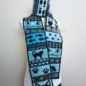 Cute Cat Scarf Knitting Pattern Cat Season Scarf ENGLISH ONLY, PDF Download image 7