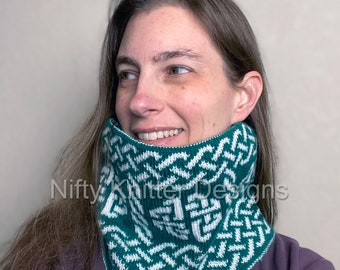 Elegant Celtic Cowl Knitting Pattern - Celtic Ward Cowl [ENGLISH ONLY, PDF Download]