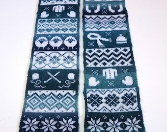 Patrón de tejido para bufanda de oveja de invierno: Diseño reversible de doble punto (descarga en PDF, solo en inglés)
