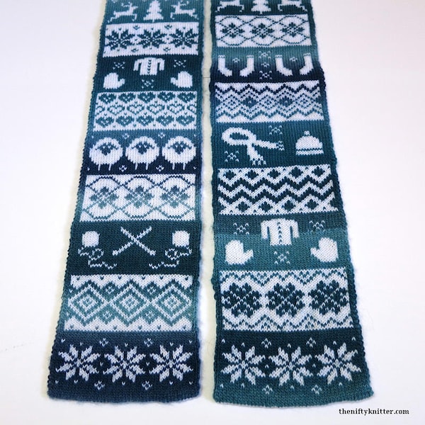 Winter Sheep Scarf Knitting Pattern - Knit Season Scarf [ENGLISH ONLY, PDF Download]