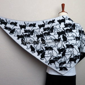 Cute Cat Shawl Knitting Pattern - Herding Cats Shawl [ENGLISH ONLY]
