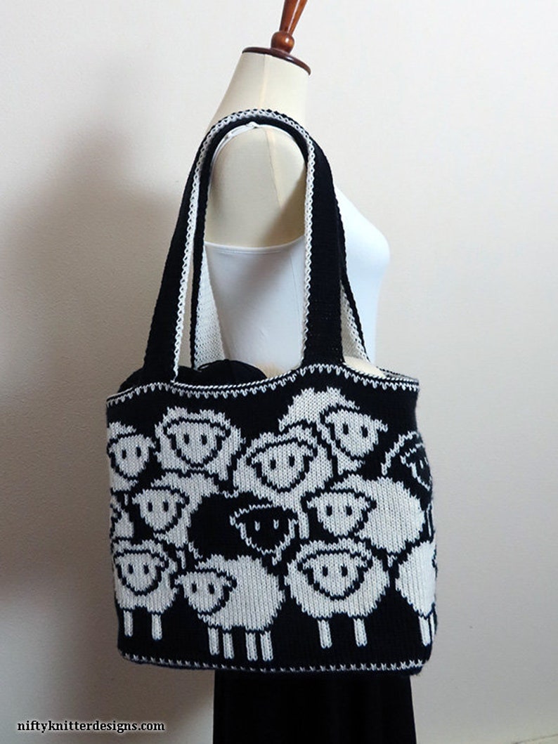 Knitting Pattern Counting Sheep Bag Etsy