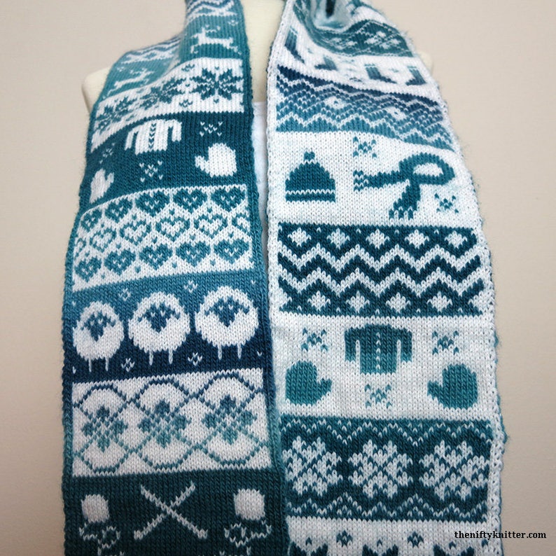 Winter Sheep Scarf Knitting Pattern Knit Season Scarf image 4