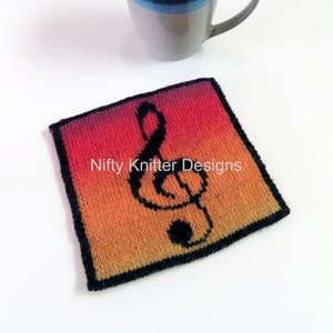 Music Note Potholders Knitting Pattern Musical Potholders ENGLISH ONLY, PDF Download image 4