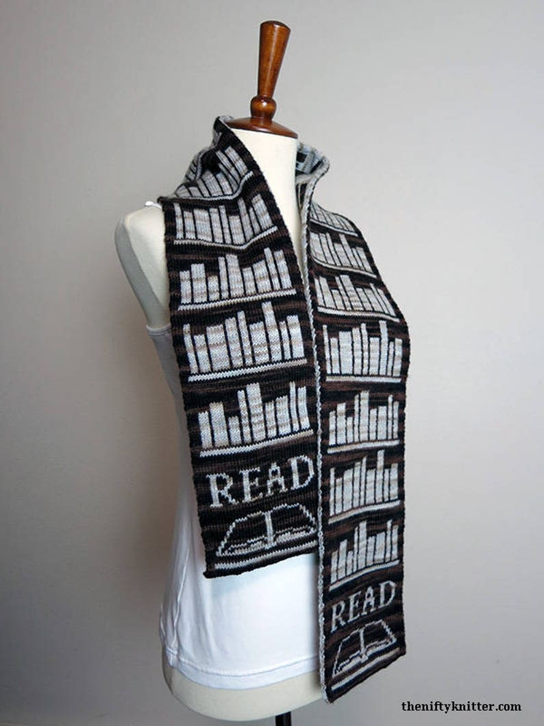 Book Scarf Knitting Pattern Book Lover Scarf image 2