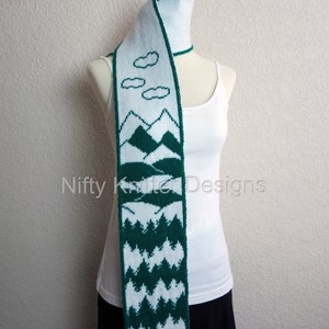 Forest Scarf Knitting Pattern Into the Woods Scarf ENGLISH ONLY, PDF Download image 2