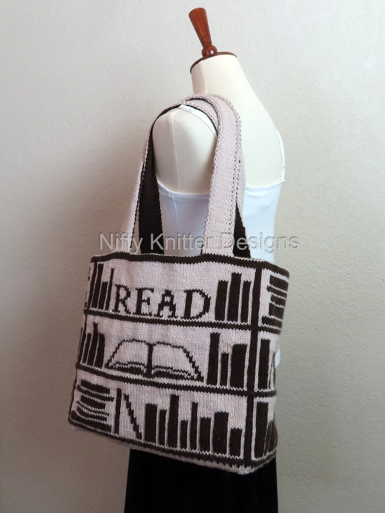 Book Bag Knitting Pattern Book Lover Bag image 5