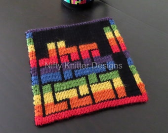 Interlocking Blocks Potholder Knitting Pattern [ENGLISH ONLY, PDF Download]