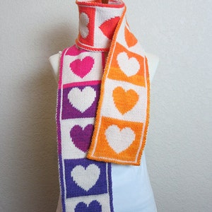 Heart Scarf Knitting Pattern Share the Love Scarf ENGLISH ONLY image 4