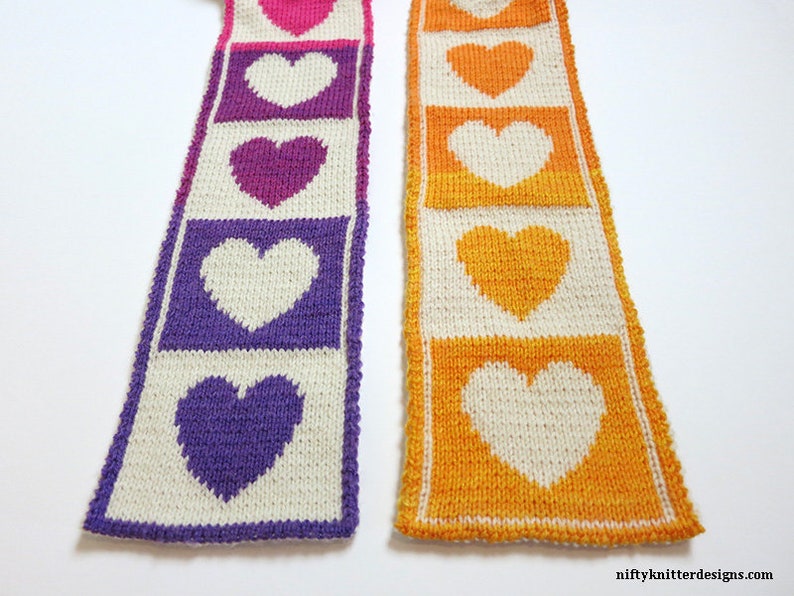 Heart Scarf Knitting Pattern Share the Love Scarf ENGLISH ONLY, PDF Download image 9