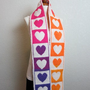 Heart Scarf Knitting Pattern Share the Love Scarf ENGLISH ONLY, PDF Download image 5