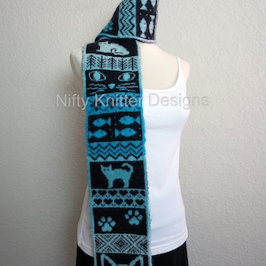 Cute Cat Scarf Knitting Pattern Cat Season Scarf ENGLISH ONLY, PDF Download image 6