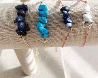 Adjustable natural stone bracelet