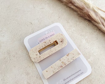 Jesmonite hair slides