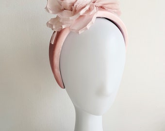 Pale pink silk flower headband