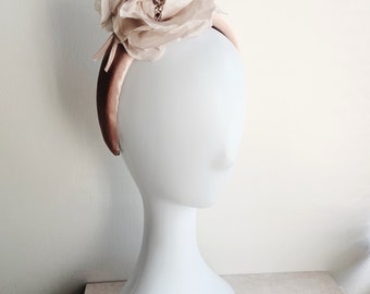 Nude Silk flower padded headband