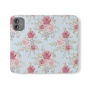 Floral Flip Case, Chic Phone Wallet, Stylish Mobile Cover, Gift for Her, Everyday Accessories, Mother&#39;s Day Gift, Phone Protection