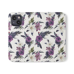 Floral Flip Phone Case, Elegant Floral Design, Phone Wallet, Personalized Gift, Cute Phone Cover, Spring Accessories, Birthday Gift