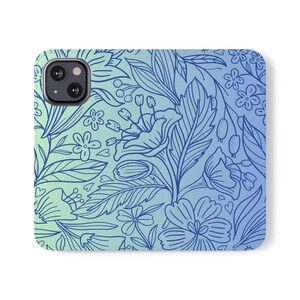 Floral Flip Case - Elegant Phone Wallet Cover for Flower Lovers, Accessories for Nature Enthusiasts, Stylish Phone Case, Spring Gift