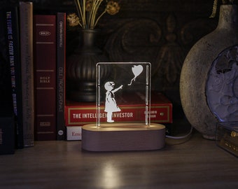 Banksy Balloon Girl Acrylic Lamp Regalo para niños y niñas