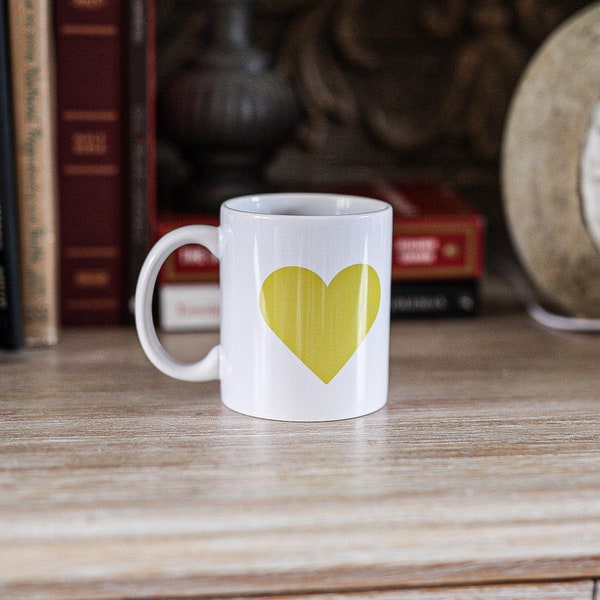 Yellow Heart 11oz Mug Tribute Poignant Tributes To Loved Ones Taken Too Soon