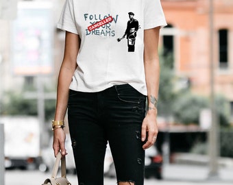 Follow Your Dreams with Confidence. Young Man in Red T-shirt with