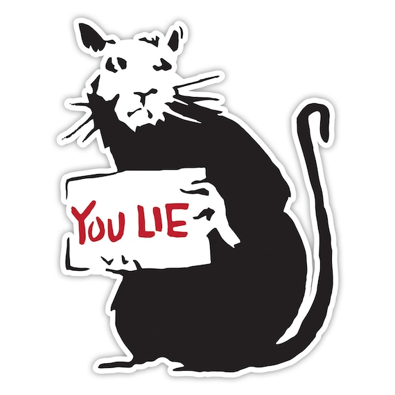 Pack of 4 Banksy Rat You Lie Design | Wall Art Graffiti Vinyl