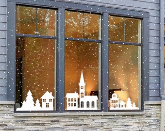 Pegatinas para ventanas reutilizables navideñas / Adhesivos estáticos, decoración de ventanas de invierno, decoración de ventanas navideñas