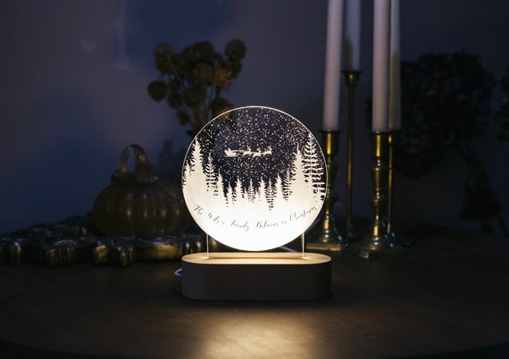Lampe de Noël familiale LED personnalisée La famille Wilson croit en noël  de Noël Santa 2021 -  France