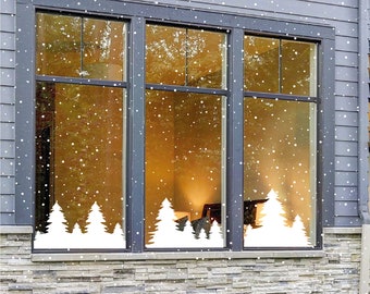 Christmas Reusable Window Stickers | Static Cling, winter window décor, Christmas Window décor