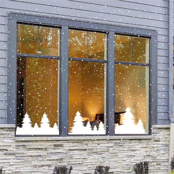 Adesivi per finestre natalizi riutilizzabili/adesione statica, decorazioni  per finestre invernali, decorazioni per finestre natalizie -  Italia