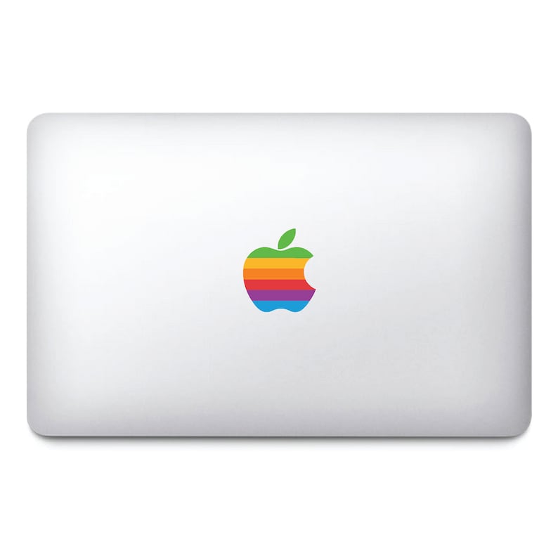 Retro Logo Macbook Stickers on Clear Vinyl Laptop Stickers Etsy