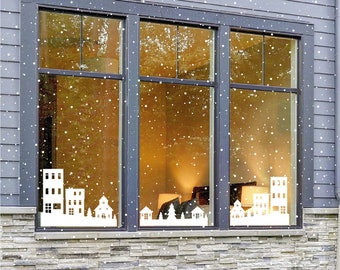 Pegatinas para ventanas reutilizables navideñas / Adhesivos estáticos, decoración de ventanas de invierno, decoración de ventanas navideñas