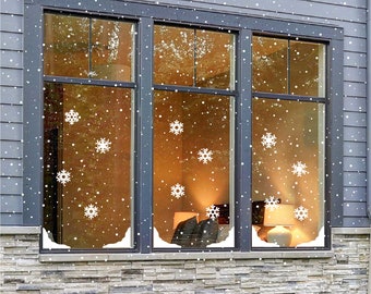 Pegatinas para ventanas reutilizables navideñas / Adhesivos estáticos, decoración de ventanas de invierno, decoración de ventanas navideñas