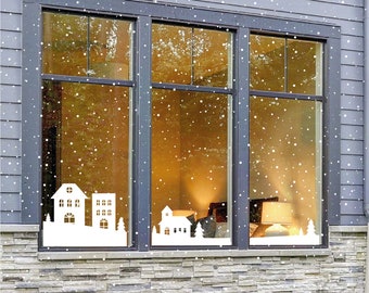Pegatinas para ventanas reutilizables navideñas / Adhesivos estáticos, decoración de ventanas de invierno, decoración de ventanas navideñas