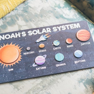 Montessori Kinderspielzeug - Lernen Sie Sonnensystem Puzzle Spielzeug für Kinder