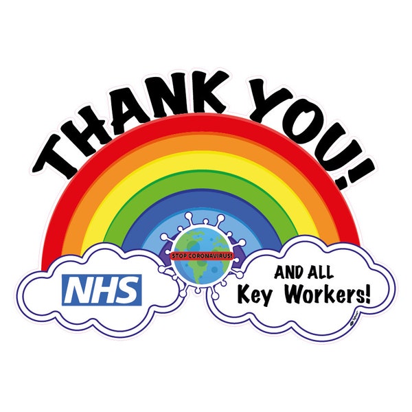 Thank you NHS and all Keyworkers car, laptop, fridge or window stickers