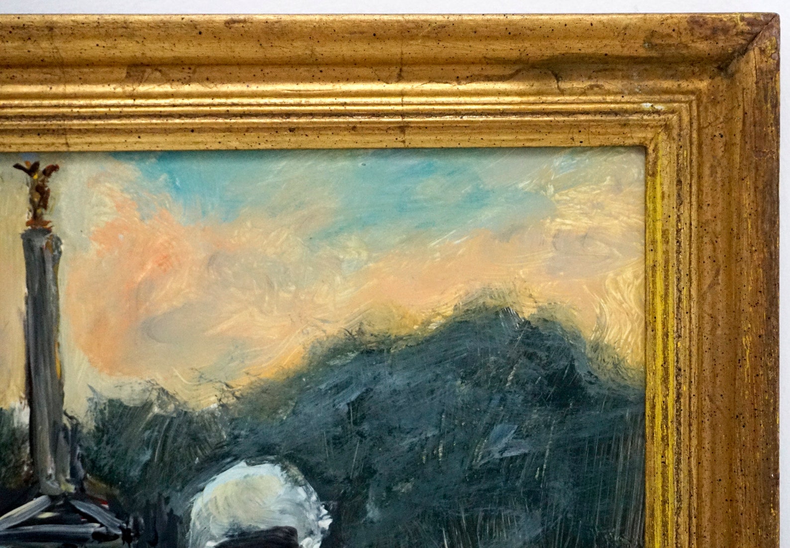 Pintura alemana de mediados del siglo 'Paisaje urbano de Etsy