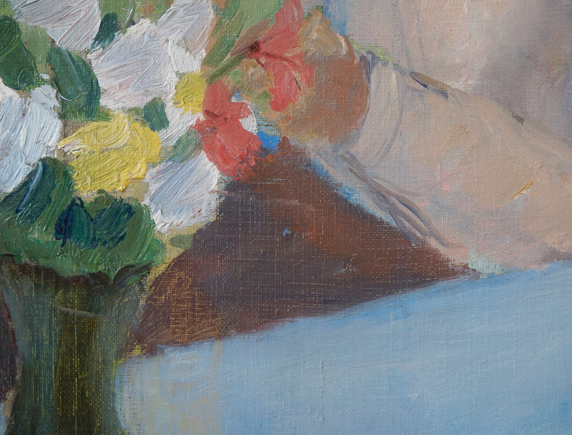 Astrid Harms Ringdahl Katarina In Pink 1940 s Swedish Oil Painting 