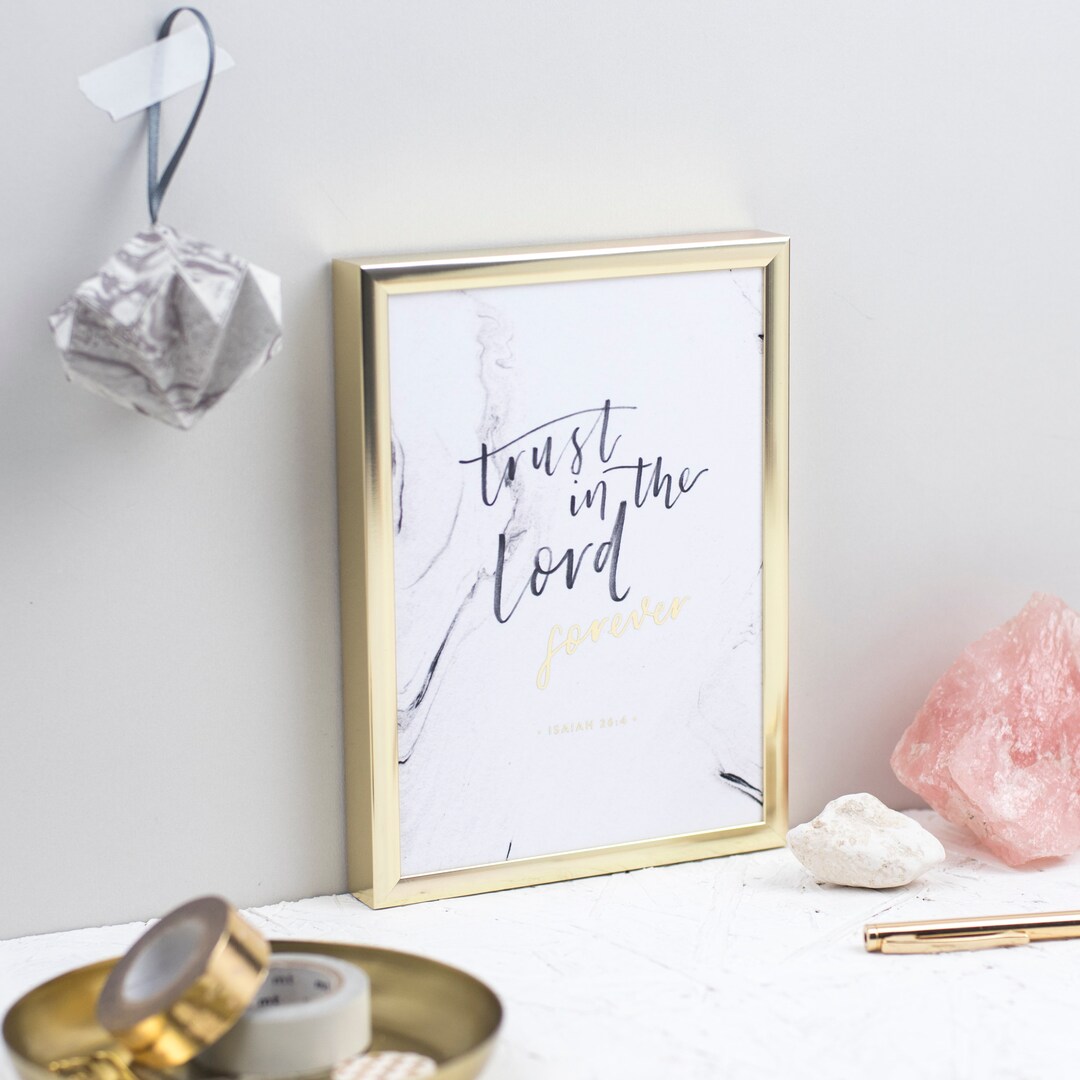 Trust in the Lord Forever - Isaiah 26 V 4 - Gold Foil Art - Christian ...