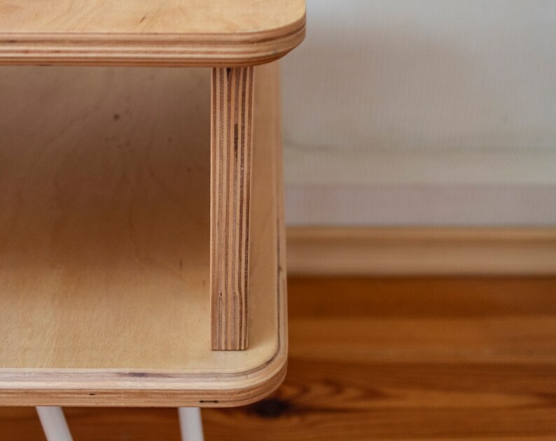 Plywood Bedside Table Nightstand With Hairpin Legs Etsy