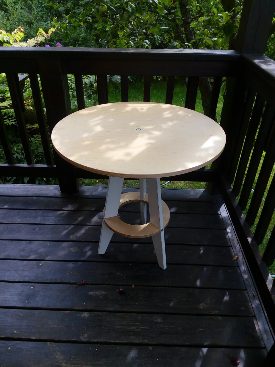 Flat pack plywood table round table in scandinavian style. Etsy