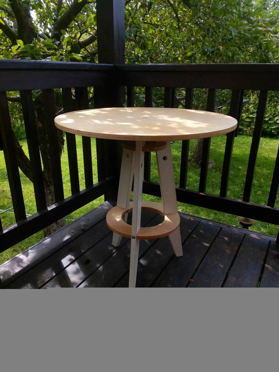 Flat pack plywood table round table in scandinavian style. Etsy