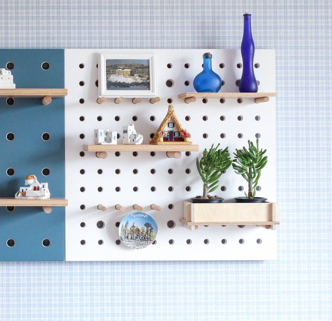 Set of two pegboards. Pegboard wall pegboard decor plywood Etsy