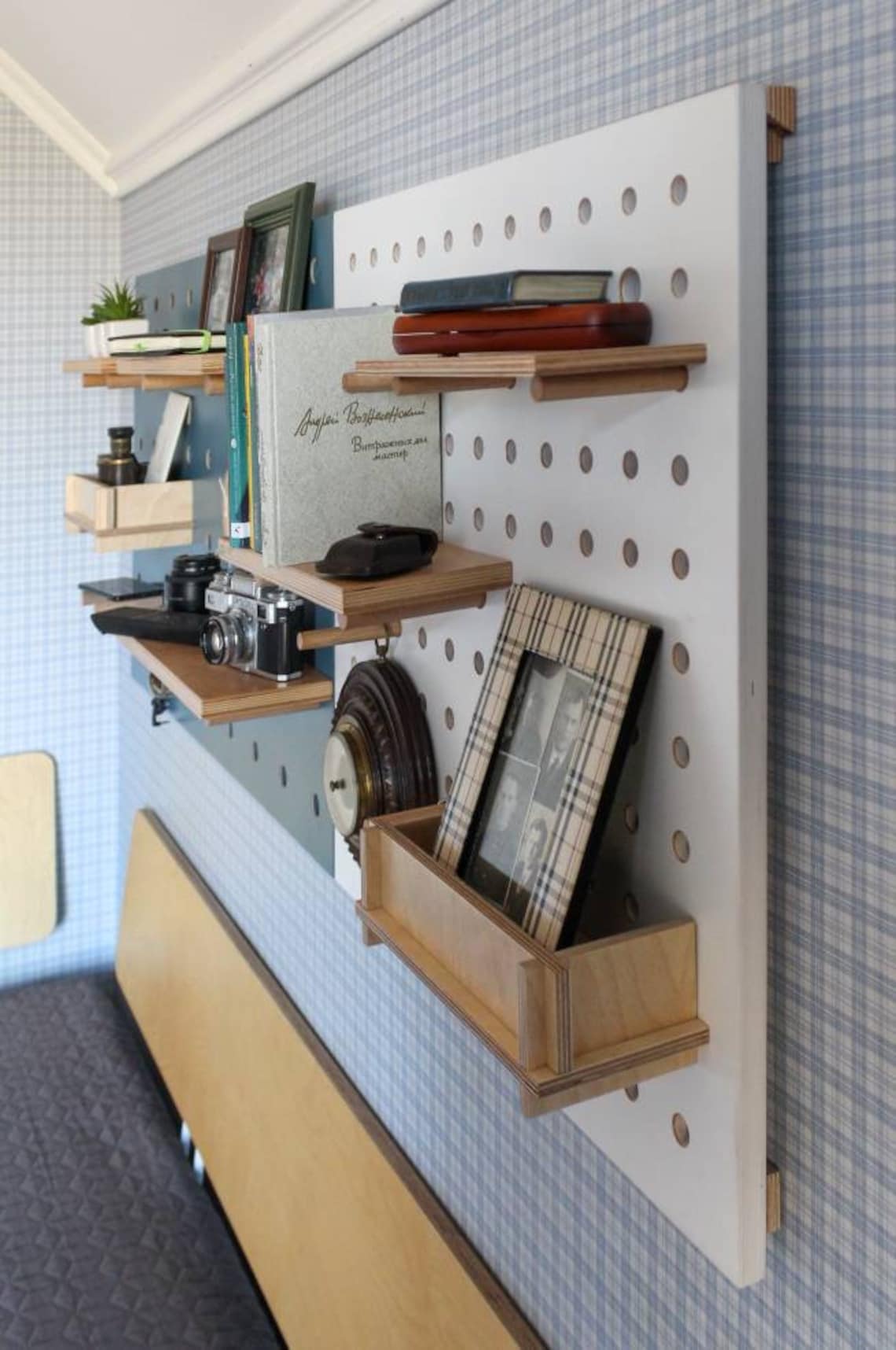 Set of two pegboards. Pegboard wall pegboard decor plywood Etsy