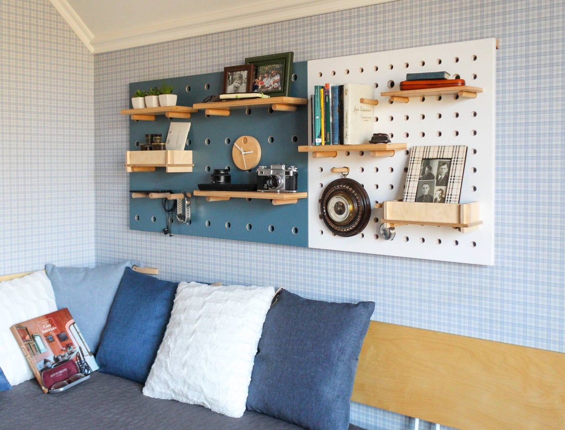 Set of two pegboards. Pegboard wall pegboard decor plywood Etsy